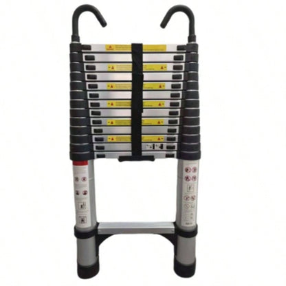 4.1 - meter telescopic ladder, aluminum telescopic ladder, non slip feet, maximum capacity of 300 pounds, foldable ladder with hooks, suitable RV or outdoor work