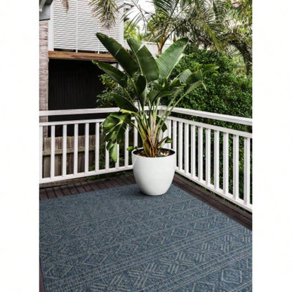 Modern, Transitional, Geometric, Southwestern, Textured High - Low Cut Loop 53x 6 Rectangle Area Rug
