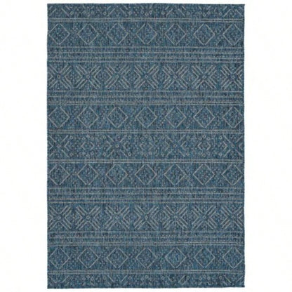 Modern, Transitional, Geometric, Southwestern, Textured High - Low Cut Loop 53x 6 Rectangle Area Rug