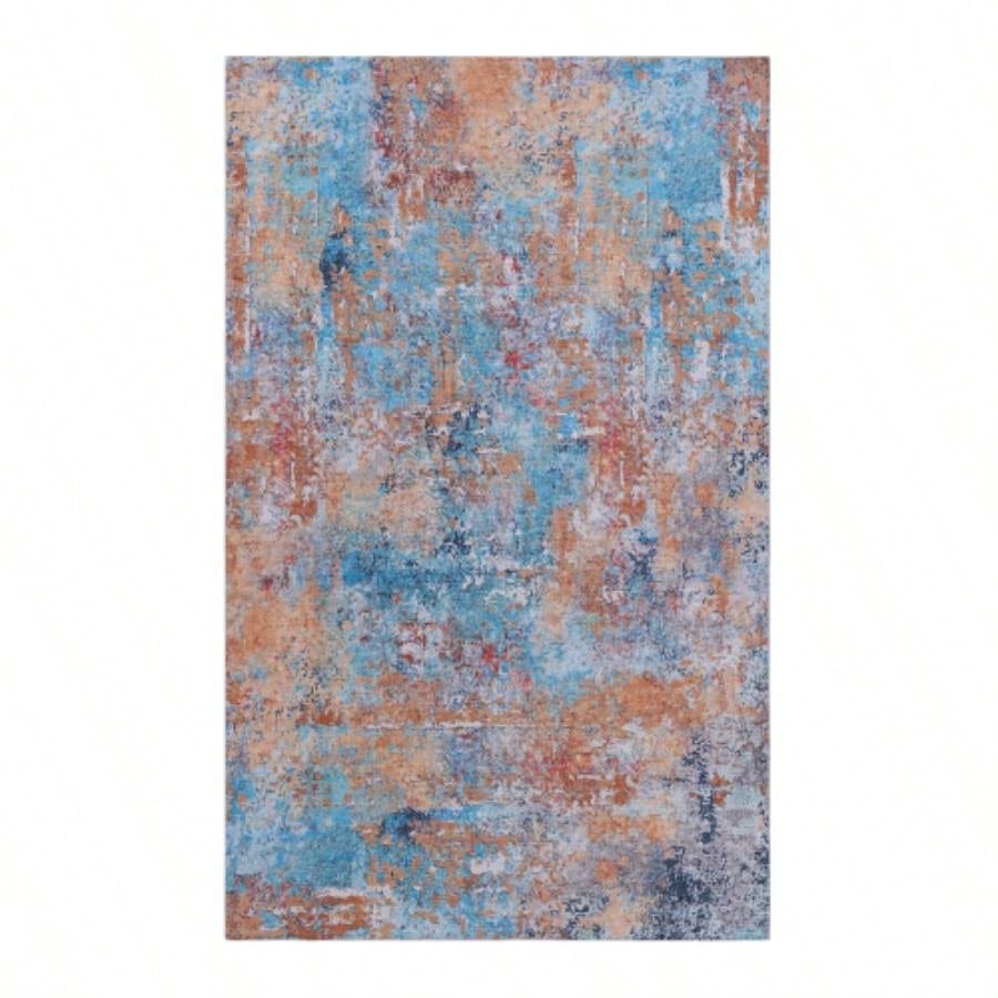 LOOM LUXE 8x10 Area Rugs Living Room, Washable Rug, Low - Pile, Non - Slip, Non - Shedding, Foldable, Kid Pet Friendly - Area Rugs living room, bedroom, kitchen Multi, 8x 10
