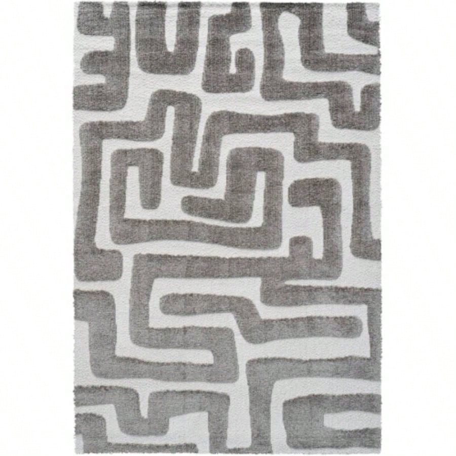 Luna Meara Gray and Ivory Polyester Area Rug