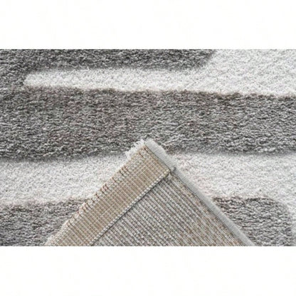 Luna Meara Gray and Ivory Polyester Area Rug