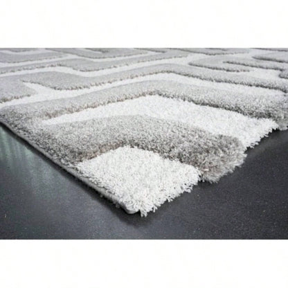 Luna Meara Gray and Ivory Polyester Area Rug