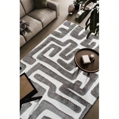 Luna Meara Gray and Ivory Polyester Area Rug