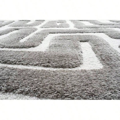 Luna Meara Gray and Ivory Polyester Area Rug