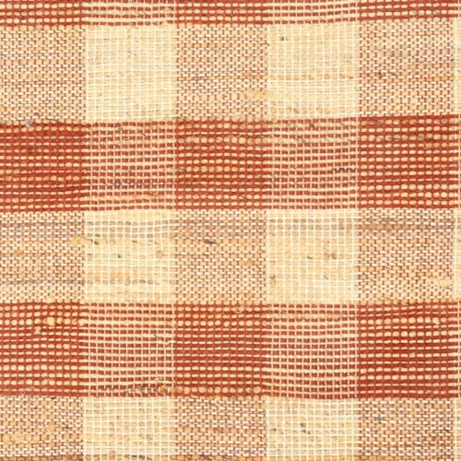 Artisan Hand Woven Jute Cotton Brown Plaid Rug - 5X7 ft
