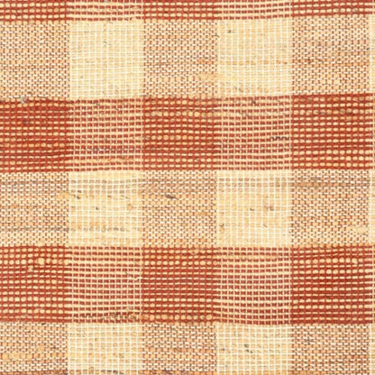 Artisan Hand Woven Jute Cotton Brown Plaid Rug - 5X7 ft