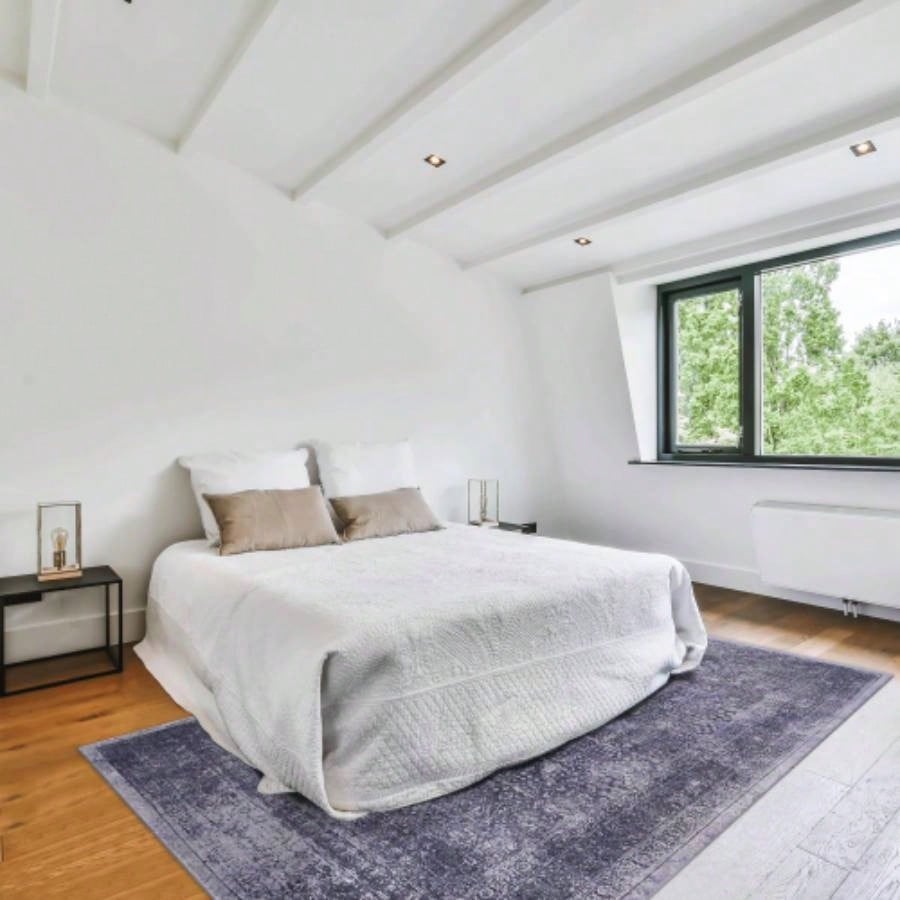 NAAR MAVAL Anthracite Washable Rug 5x8 Area Rug Anthracite, 5x 8