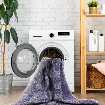 NAAR MAVAL Anthracite Washable Rug 5x8 Area Rug Anthracite, 5x 8