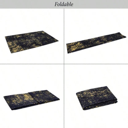 NAAR MAVAL Black Washable Rug 5x8 Area Rug Black+Gold, 5x 8