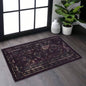 NAAR MAVAL Black Washable Rug 5x8 Area Rug Black+Burgundy, 5x 8
