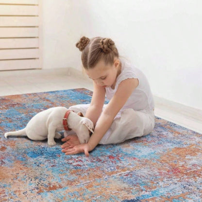 NAAR MAVAL Multi Washable Rug 5x8 Area Rug Multi, 5x 8