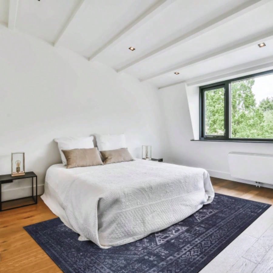 NAAR MAVAL Black Washable Rug 5x8 Area Rug Black+Gray, 5x 8