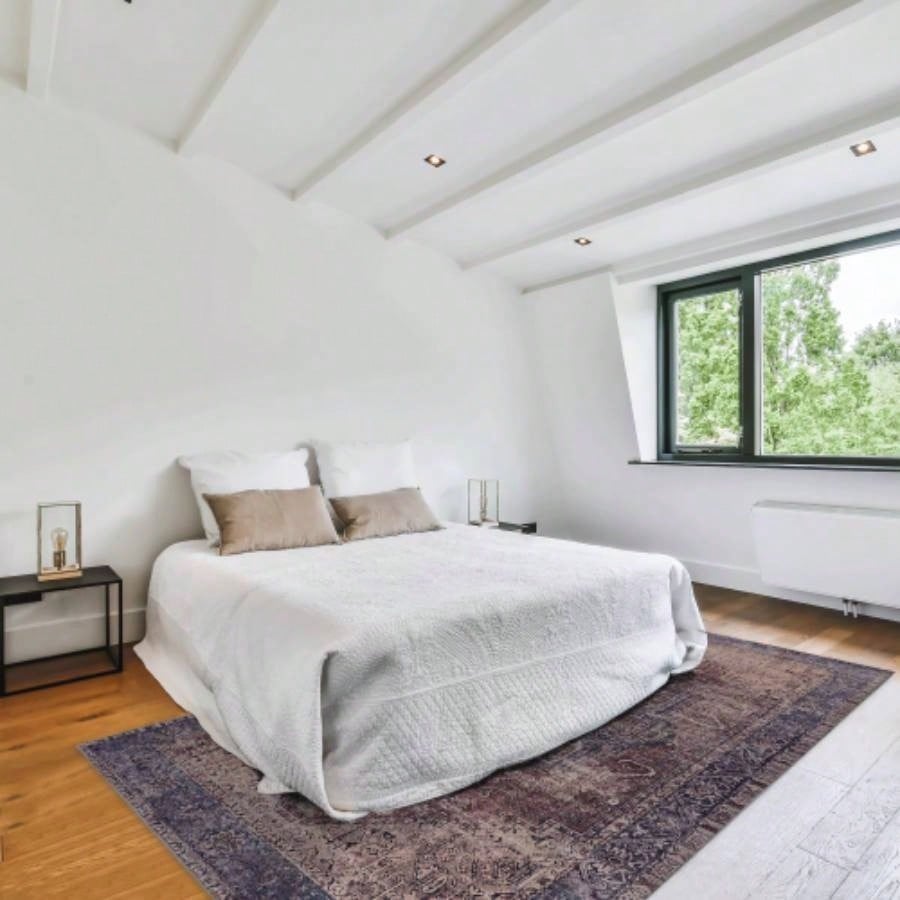 NAAR MAVAL Burgundy Washable Rug 5x8 Area Rug Burgundy, 5x 8