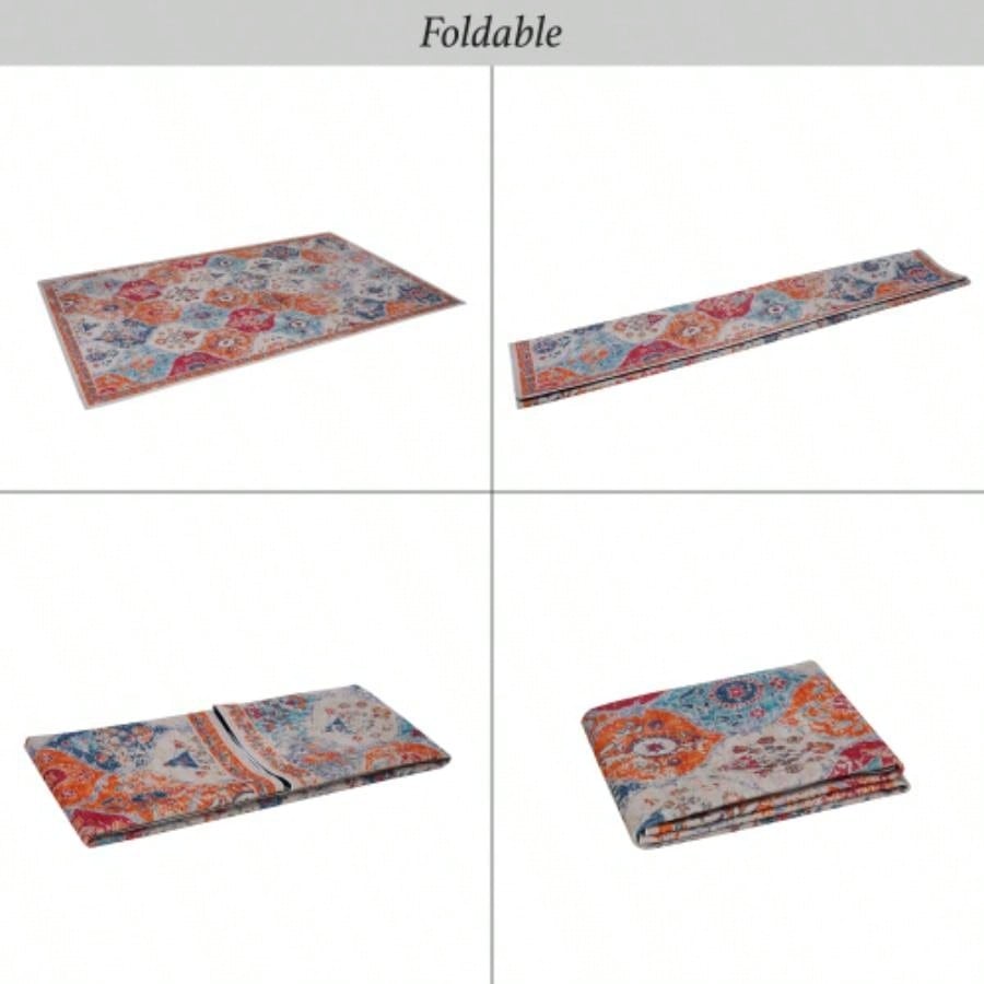 LOOM LUXE Area Rug 8x10 Home Decor, Washable Rug, Low - Pile, Non - Slip, Non - Shedding, Foldable, Kid Pet Friendly - Area Rugs living room, bedroom, kitchen 8x 10