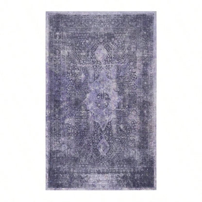 LOOM LUXE 8x10 Area Rug, Washable Rug, Low - Pile, Non - Slip, Non - Shedding, Foldable, Kid Pet Friendly - Area Rugs living room, bedroom, kitchen Anthracite, 8x 10