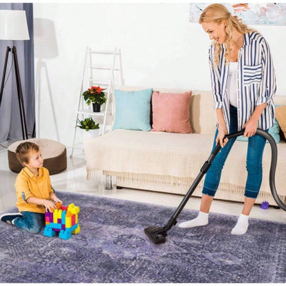 LOOM LUXE 8x10 Area Rug, Washable Rug, Low - Pile, Non - Slip, Non - Shedding, Foldable, Kid Pet Friendly - Area Rugs living room, bedroom, kitchen Anthracite, 8x 10