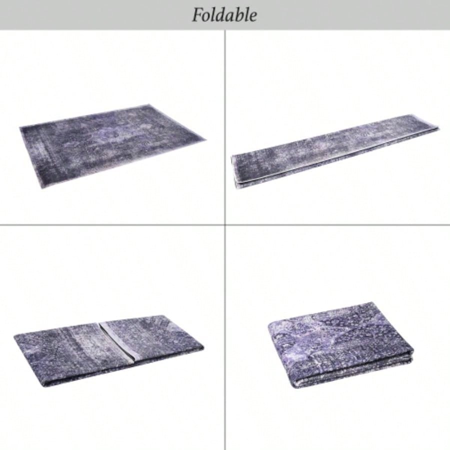 LOOM LUXE 8x10 Area Rug, Washable Rug, Low - Pile, Non - Slip, Non - Shedding, Foldable, Kid Pet Friendly - Area Rugs living room, bedroom, kitchen Anthracite, 8x 10