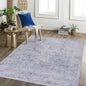 LOOM LUXE 8x10 Area Rug, Washable Rug, Low - Pile, Non - Slip, Non - Shedding, Foldable, Kid Pet Friendly - Area Rugs living room, bedroom, kitchen Blue/ 8x 10