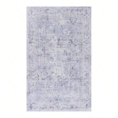 LOOM LUXE 8x10 Area Rug, Washable Rug, Low - Pile, Non - Slip, Non - Shedding, Foldable, Kid Pet Friendly - Area Rugs living room, bedroom, kitchen Blue/ 8x 10