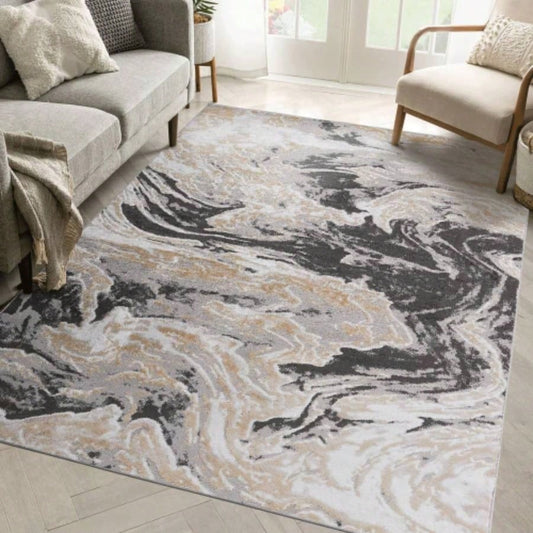 LOOM LUXE 6X9/Abstract Non - Shedding Living Room Bedroom Dining Home Office Stylish and Stain Resistant Area Rug