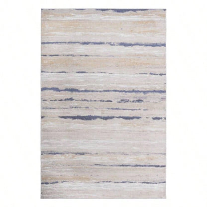 LOOM LUXE 8X10 Ivory/Blue/Striped Non - Shedding Living Room Bedroom Dining Home Office Stylish and Stain Resistant Area Rug
