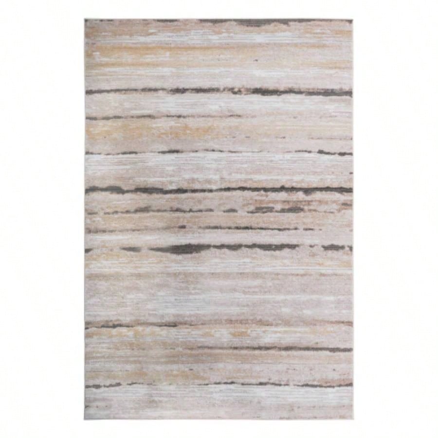 LOOM LUXE 8X10 Brown/Striped Non - Shedding Living Room Bedroom Dining Home Office Stylish and Stain Resistant Area Rug