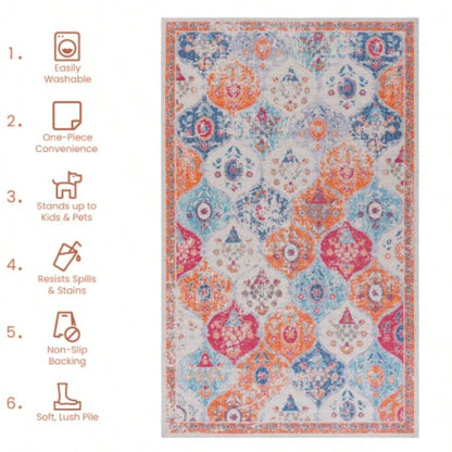 NAAR MAVAL Washable Rug 5x8 Area Rug 5x 8