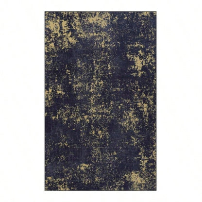 LOOM LUXE 8x10 Area Rugs Washable Rug, Low - Pile, Non - Slip, Non - Shedding, Foldable, Kid Pet Friendly - Area Rugs living room, bedroom, kitchen Black/Gold, 8x 10