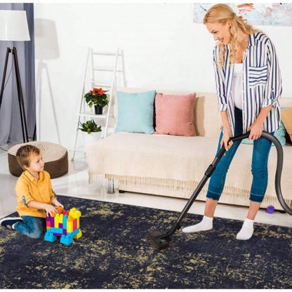 LOOM LUXE 8x10 Area Rugs Washable Rug, Low - Pile, Non - Slip, Non - Shedding, Foldable, Kid Pet Friendly - Area Rugs living room, bedroom, kitchen Black/Gold, 8x 10
