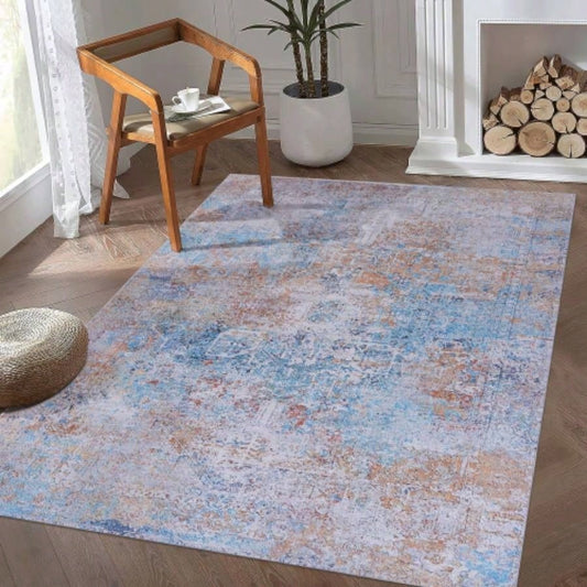 LOOM LUXE 8x10 Area Rugs, Washable Rug, Low - Pile, Non - Slip, Non - Shedding, Foldable, Kid Pet Friendly - Area Rugs living room, bedroom, kitchen Yellow/ 8x10