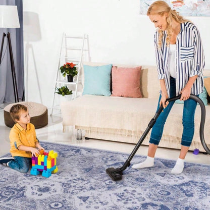 LOOM LUXE Area Rugs 8x10 Bedroom, Washable Rug, Low - Pile, Non - Slip, Non - Shedding, Foldable, KidPet Friendly - Area Rugs living room, bedroom, kitchen Blue, 8x 10
