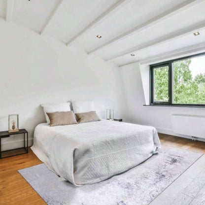 NAAR MAVAL Gold Washable Rug 5x8 Area Rug Gray+Gold, 5x 8