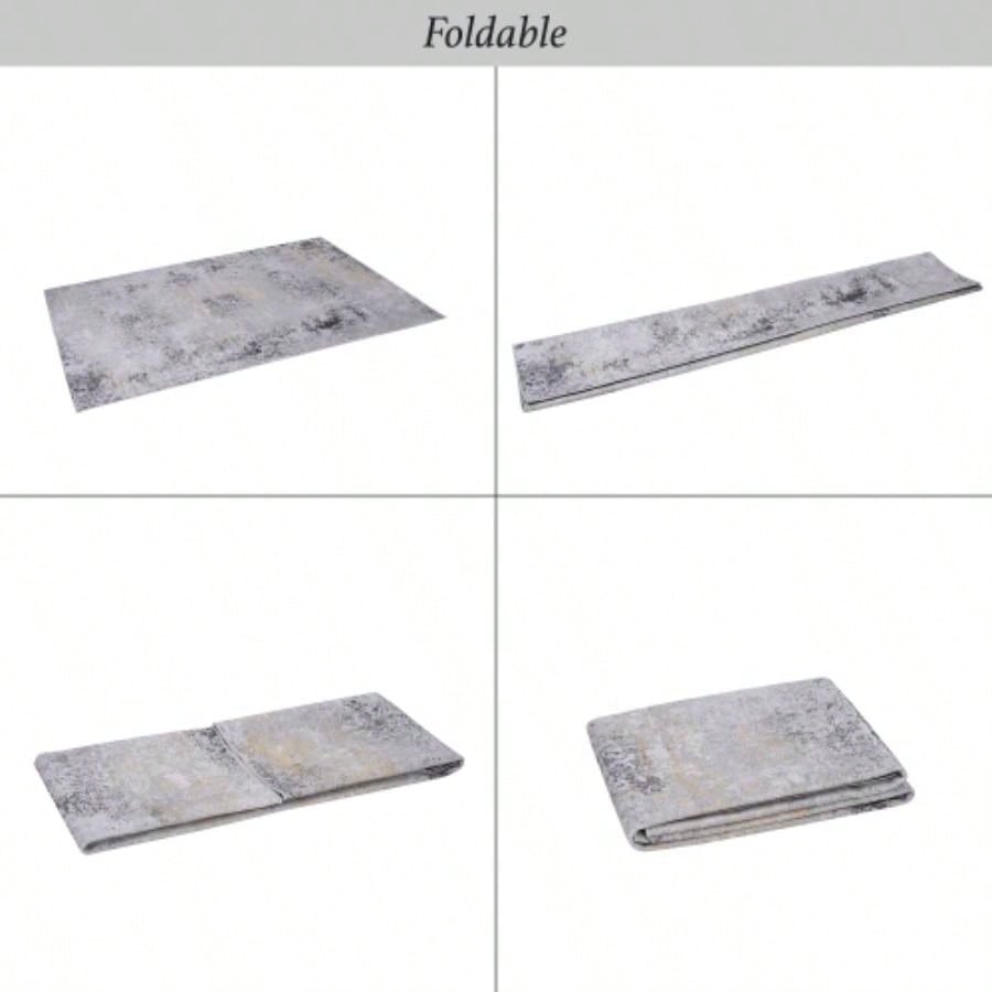 NAAR MAVAL Gold Washable Rug 5x8 Area Rug Gray+Gold, 5x 8