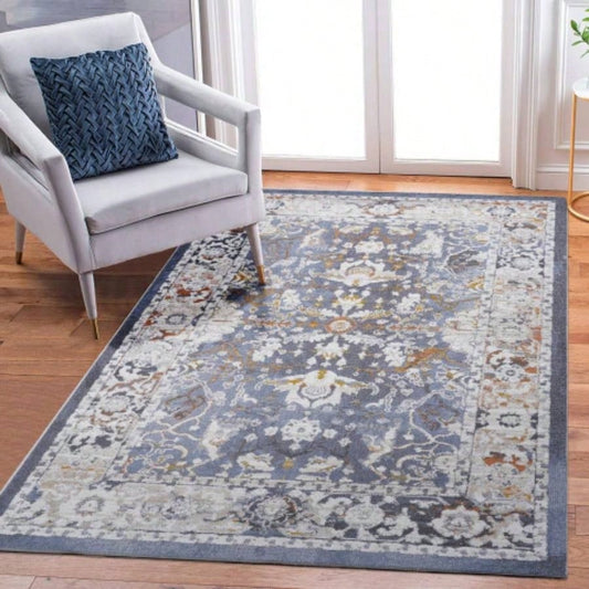 LOOM LUXE 6X9 Blue/Traditional Non - Shedding Living Room Bedroom Dining Home Office Stylish and Stain Resistant Area Rug