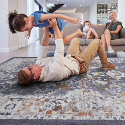 LOOM LUXE 6X9 Blue/Traditional Non - Shedding Living Room Bedroom Dining Home Office Stylish and Stain Resistant Area Rug