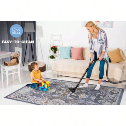 LOOM LUXE 6X9 Blue/Traditional Non - Shedding Living Room Bedroom Dining Home Office Stylish and Stain Resistant Area Rug