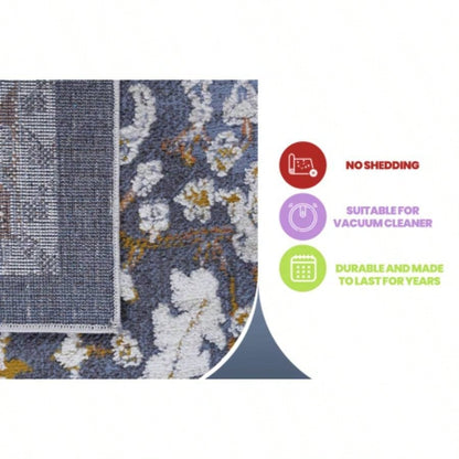 LOOM LUXE 6X9 Blue/Traditional Non - Shedding Living Room Bedroom Dining Home Office Stylish and Stain Resistant Area Rug