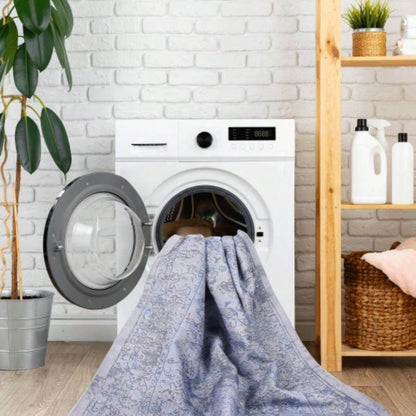 NAAR MAVAL Blue Washable Rug 8x10 Area Rug Blue+ 8x 10