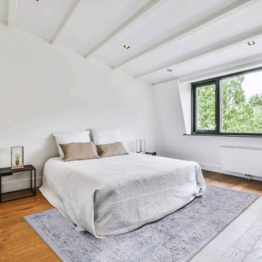 NAAR MAVAL Blue Washable Rug 8x10 Area Rug Blue+ 8x 10