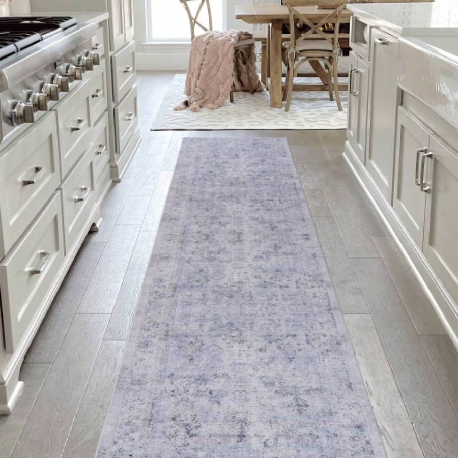 NAAR MAVAL Blue Washable Rug 8x10 Area Rug Blue+ 8x 10