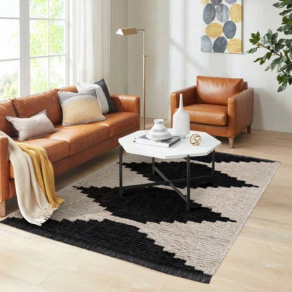Black Ivory Modern Area Rug