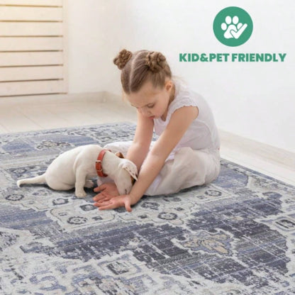LOOM LUXE 8X10/Blue/Medallion Non - Shedding Living Room Bedroom Dining Home Office Stylish and Stain Resistant Area Rug