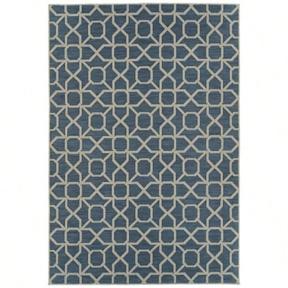 Contemporary, Transitional, Geometric, Textured, High - Low Cut Loop 53x 6 Rectangle Area Rug