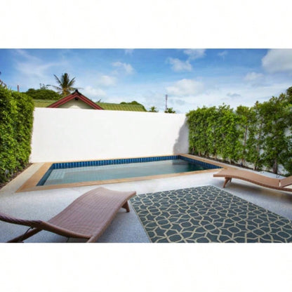 Contemporary, Transitional, Geometric, Textured, High - Low Cut Loop 53x 6 Rectangle Area Rug