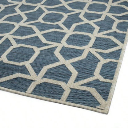 Contemporary, Transitional, Geometric, Textured, High - Low Cut Loop 53x 6 Rectangle Area Rug
