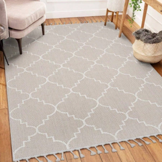 LOOM LUXE 8X10 Ivory/Trellis Indoor/Outdoor Area Rug