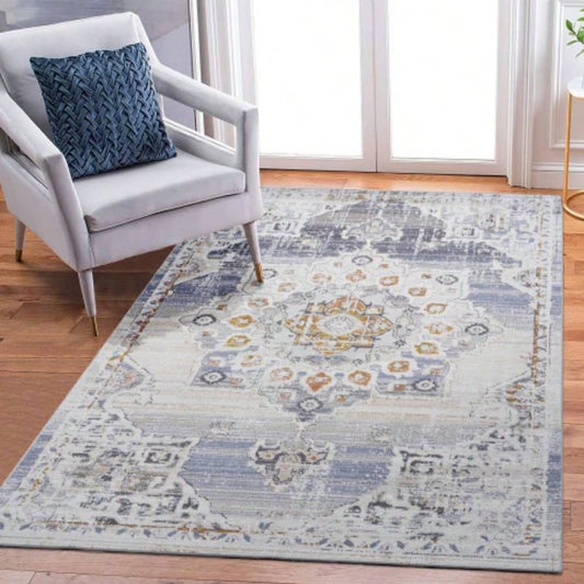 LOOM LUXE 6X9/Gold/Medallion Non - Shedding Living Room Bedroom Dining Home Office Stylish and Stain Resistant Area Rug