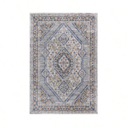 LOOM LUXE 8X10 Blue/Bordered Non - Shedding Living Room Bedroom Dining Home Office Stylish and Stain Resistant Area Rug