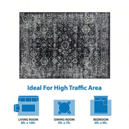 Distressed Vintage Woven Area Rug